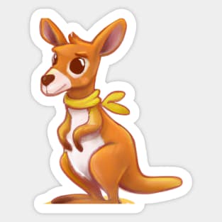 Cute Kangaroo Drawing Sticker